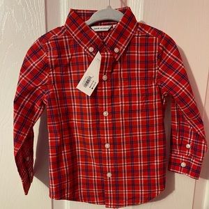 Janie and Jack Boys Plaid Poplin Dress Shirt 18 - 24 Months